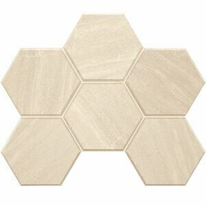 Gabbro Hexagon White GB01 белый неполированный керамогранит 29х25см Estima Мозаика