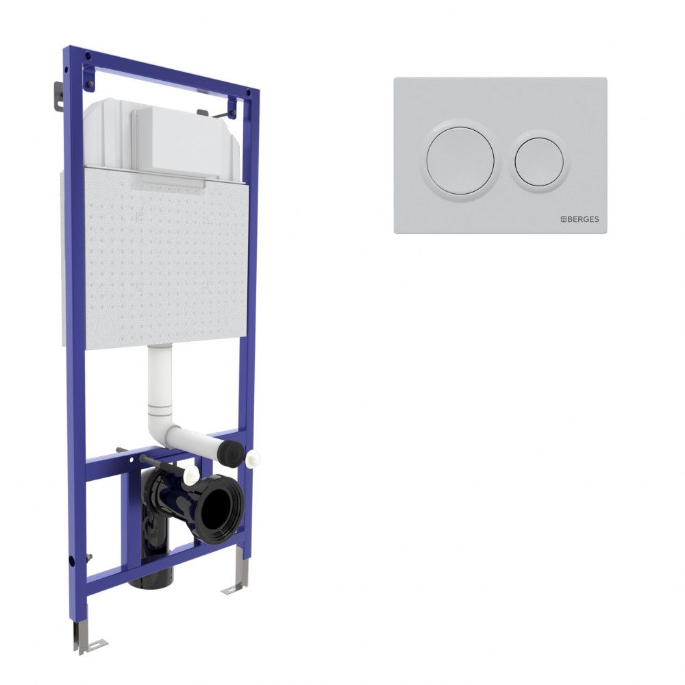 Инсталляция для унитазов BERGES Novum O1 кнопка белая