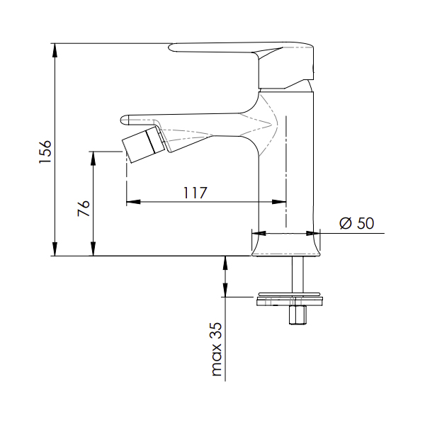 Смеситель для биде REMER Vanity V22BO белый матовый