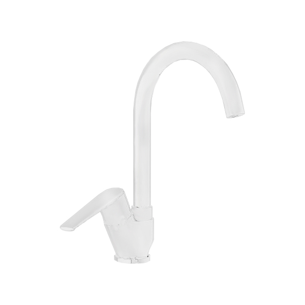 Смеситель для кухни REMER Vanity с поворотным изливом V42BBO белый матовый