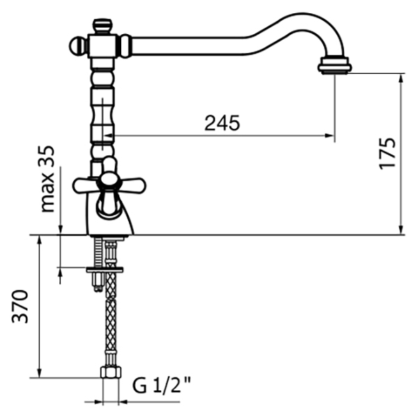 Смеситель для кухни WEBERT Kitchen Armony с поворотным изливом AМ780102065
