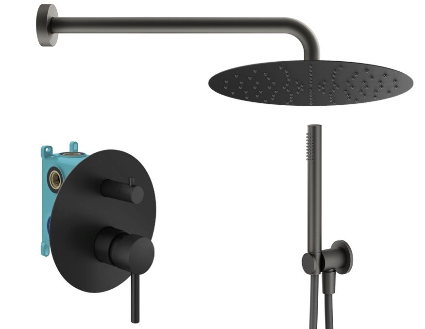 Душевой комплект PLUMBERIA Ixo KITXO18NOKING черный матовый