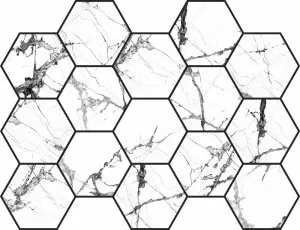 Мозаика MALLA HEX CR LUX ICEBERG WHITE 32,5x22,5