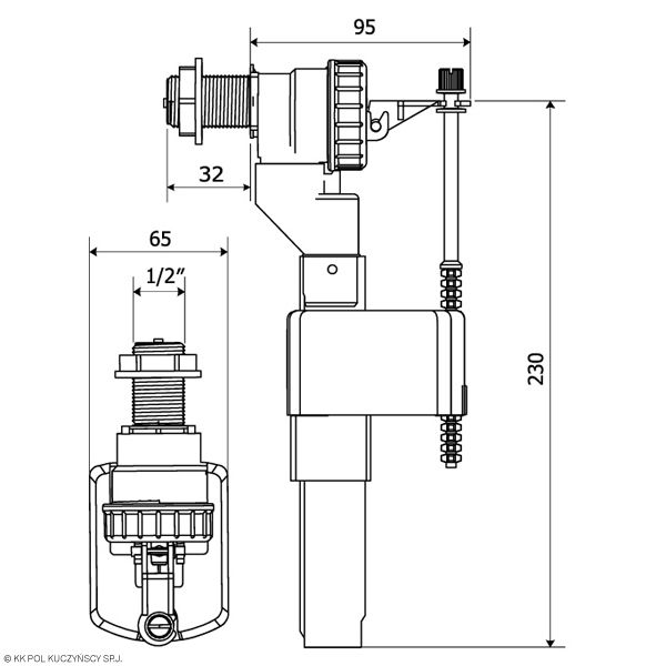 Наполнительный клапан KK-POL 350/ZN2/110-00-T0