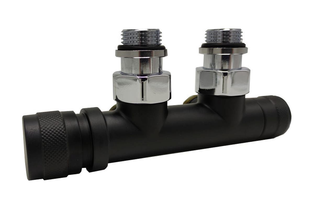 Клапан ниж. подкл. угловой KZTO Tondera 1/2" руч. рег. (преобраз) слева 0683-1500VCES черный мат.