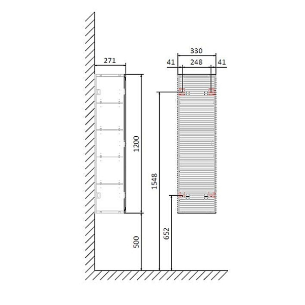 Пенал JORNO Stone 33 белый матовый