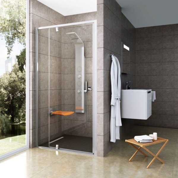 Дверь в нишу RAVAK Pivot PDOP2-100 100х195 прозрачное, профиль белый/белый