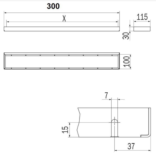 Рейлинг модульный INDA Indissima Barra A8883BNE 300 мм