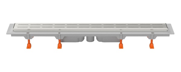 Дренажный канал MCH Line CH 850/S40 LN с решеткой, ниж. сливом и нерж. рамкой, D40
