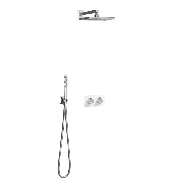 Душевой комплект TESKA Teona с термостатом T4110B белое стекло