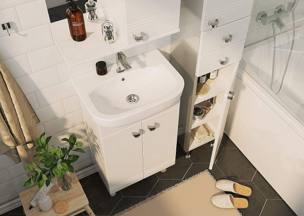 Тумба под раковину 1 MARKA Story 45 белый глянец