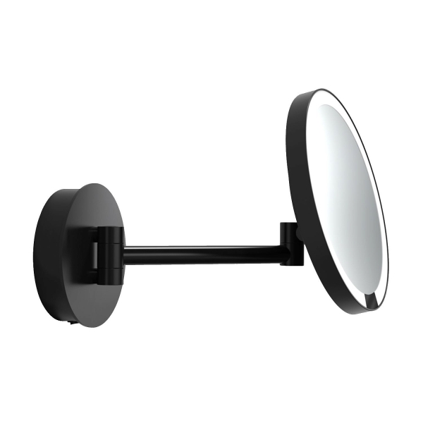 Зеркало косметическое DECOR WALTHER Round Just Look WR с подсветкой 125660 черный матовый