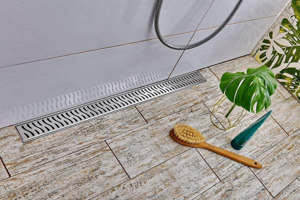 Дренажный канал MCH Harmony CH 1050/50 HN с решеткой, бок. сливом и нерж. рамкой, D50