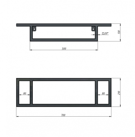 Консоль для раковины GROSSMAN Метрис 105003