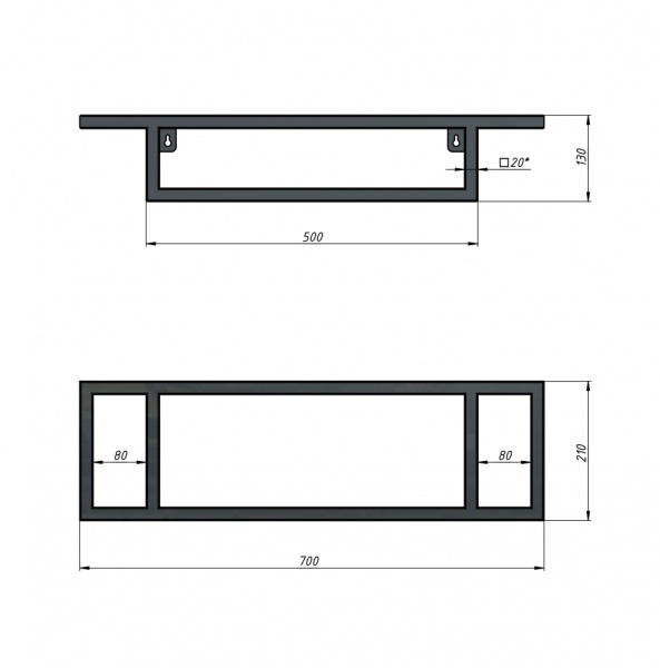 Консоль для раковины GROSSMAN Метрис 105003