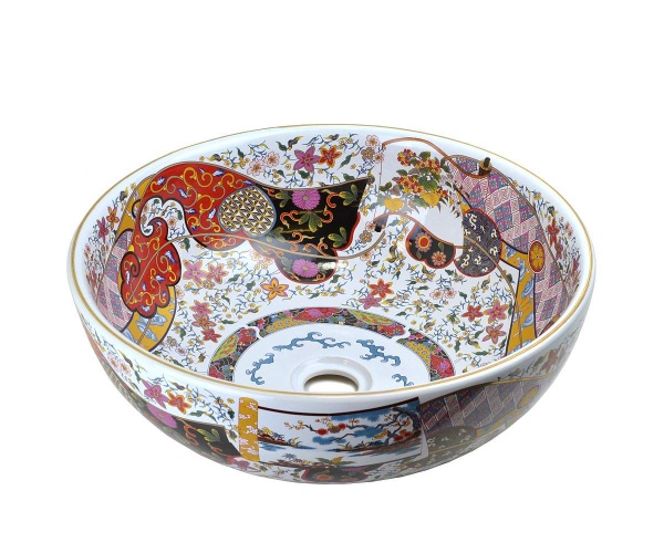 Раковина BRONZE DE LUXE Festival 40 красный орнамент