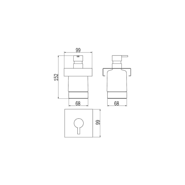 Модуль дозатора жидкого мыла INDA Indissima Barra A8812MNE21
