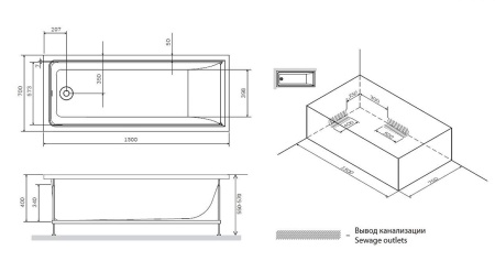 Каркас AM.PM Gem 144x62