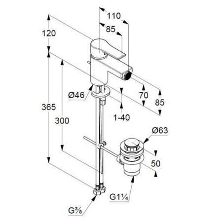 Смеситель для биде KLUDI Zenta SL 485303965 черный матовый