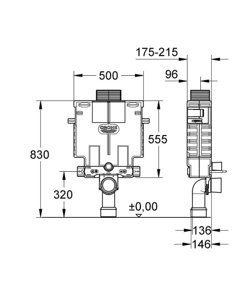 Смывной бачок скрытого монтажа GROHE Uniset 38415001