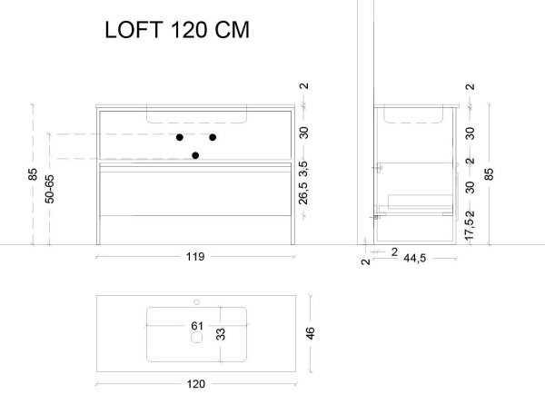 Консоль ARMADI ART Loft 120