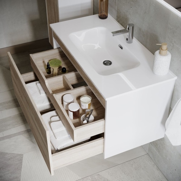 Тумба под раковину SANCOS Smart 120 с двумя раковинами