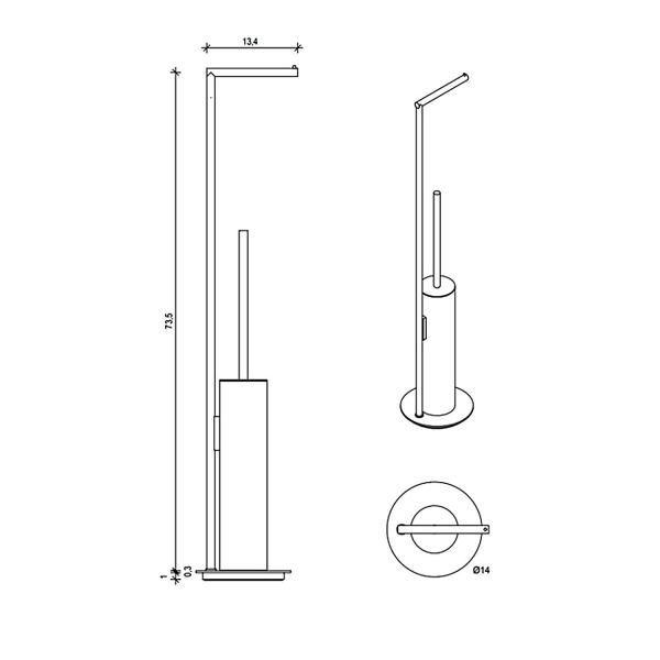 Многофункциональная стойка DECOR WALTHER Mikado MK SBK 522359 хром черный брашированный