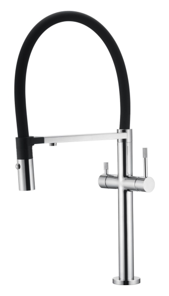 Смеситель для кухни BOHEME Uno выдвижной излив, подключение к фильтру 115-CR