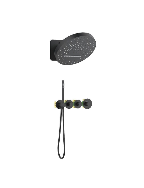 Душевой комплект TIMO Saona с термостатом SX-2329/03SM Black matte