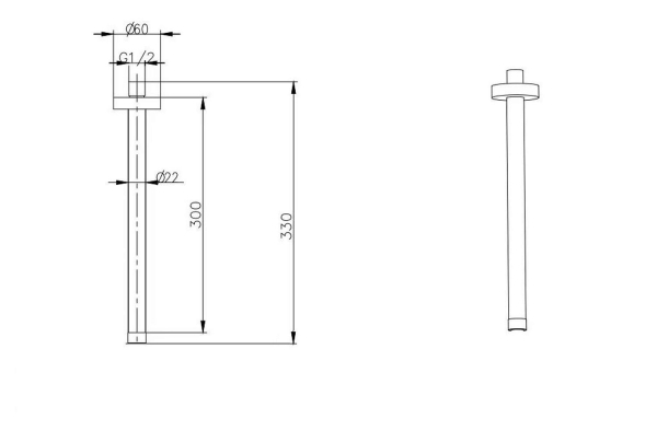 Душевой кронштейн BOHEME Uno 629-UNO-MW White matt