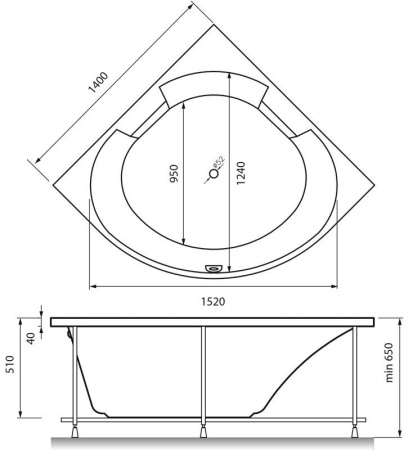Панель фронтальная для ванн VAYER Bryza 140x140