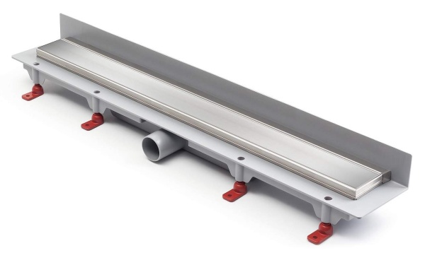 Дренажный канал MCH Klasik/Floor CH 650 KN2 с решеткой, бок.сливом, нерж.рамкой, монтаж к стене, D40