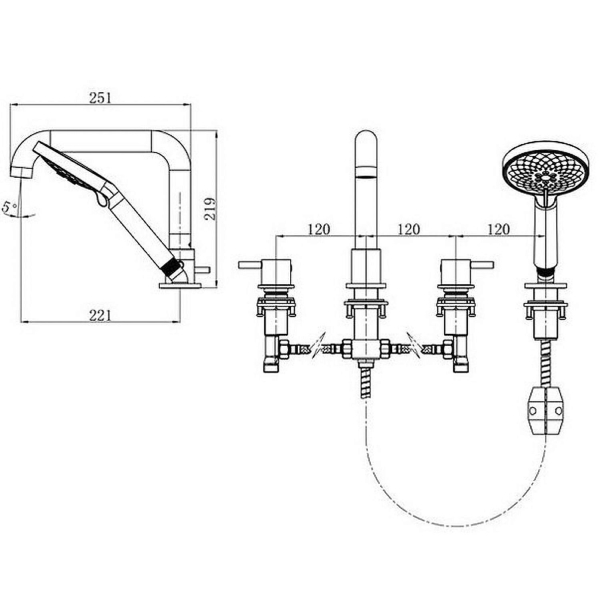 Смеситель на борт ванны CAPRIGO Don 53-410-NER черный матовый