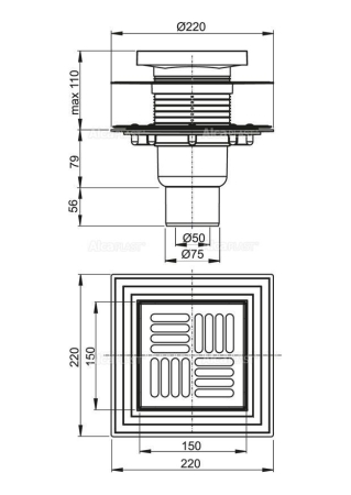 Трап ALCAPLAST APV4444