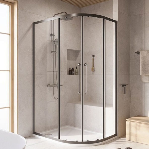 Душевое ограждение CEZARES Relax RH-2 90x120x200 профиль оружейная сталь