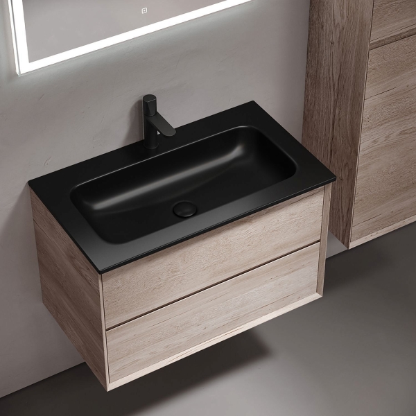 Тумба под раковину SANCOS Marmi 2.0 с 2 ящиками 80 дуб галифакс