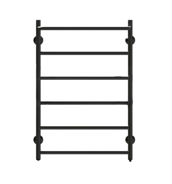 Полотенцесушитель эл. DEROH Treppe с полкой 6П 50/80 правое скрыт. подключ., 66 Вт черный мат.