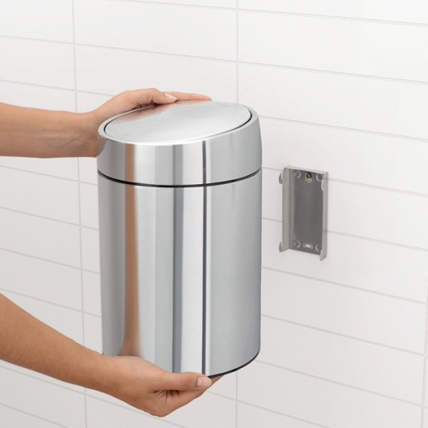 Ведро для мусора BRABANTIA Slide Bin 5 л, сталь полированная