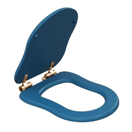 Крышка-сиденье CAPRIGO Borgo KFe-BB-B136 с микролифтом, синий матовый, петли бронза