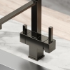 Смеситель для кухни SANCOS Moro с гибким изливом и подключ. фильтра SC4006GG вороненая сталь