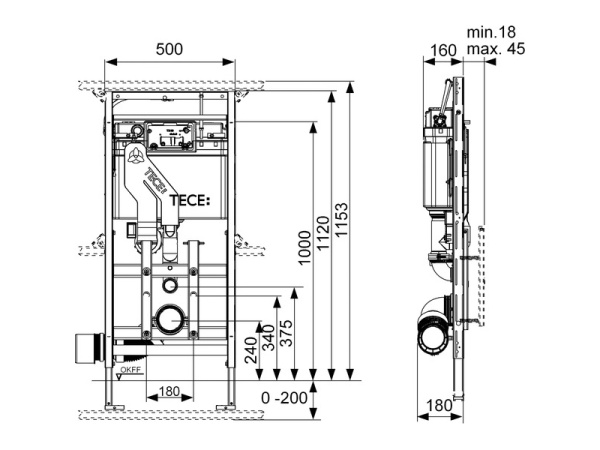 Инсталляция для унитазов TECE TECElux 9600400