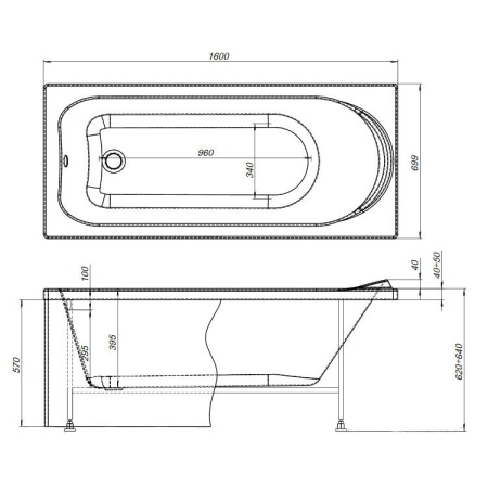 Каркас AQUANET Nord 160x70