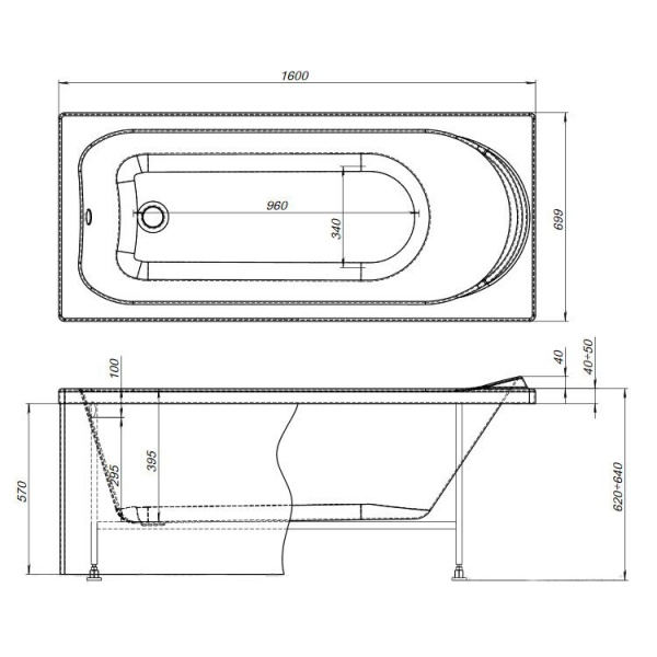 Каркас AQUANET Nord 160x70