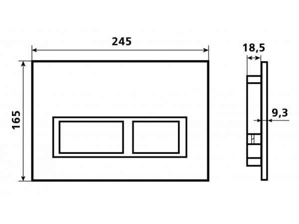 Кнопка смыва ESBANO PRK-12MC хром матовый