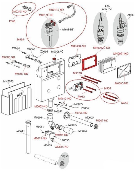 Смывной бачок скрытого монтажа ALCAPLAST Renovmodul AM113