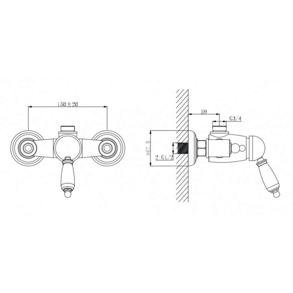 Смеситель для душа CAPRIGO Fonte 12-517-vot бронза матовая