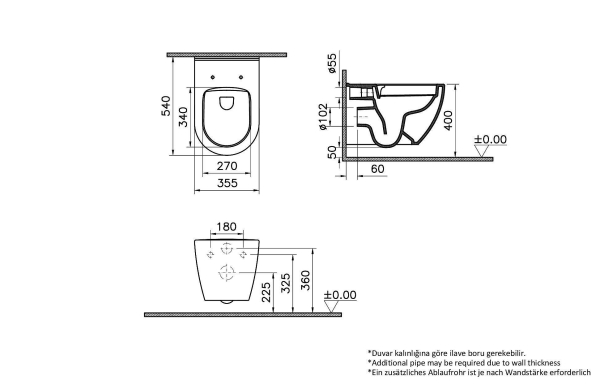 Комплект VITRA Mia Round с сиденьем с микролифтом, кнопка хром