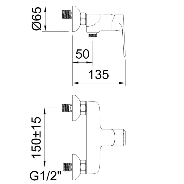 Смеситель для душа CLEVER Agora Xtreme 61719 черный матовый