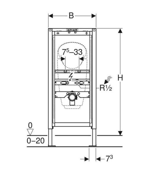 Инсталляция для писсуаров GEBERIT Duofix 111.686.00.1
