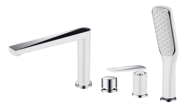 Смеситель на борт ванны BOHEME Venturo 370-W White/Chrome